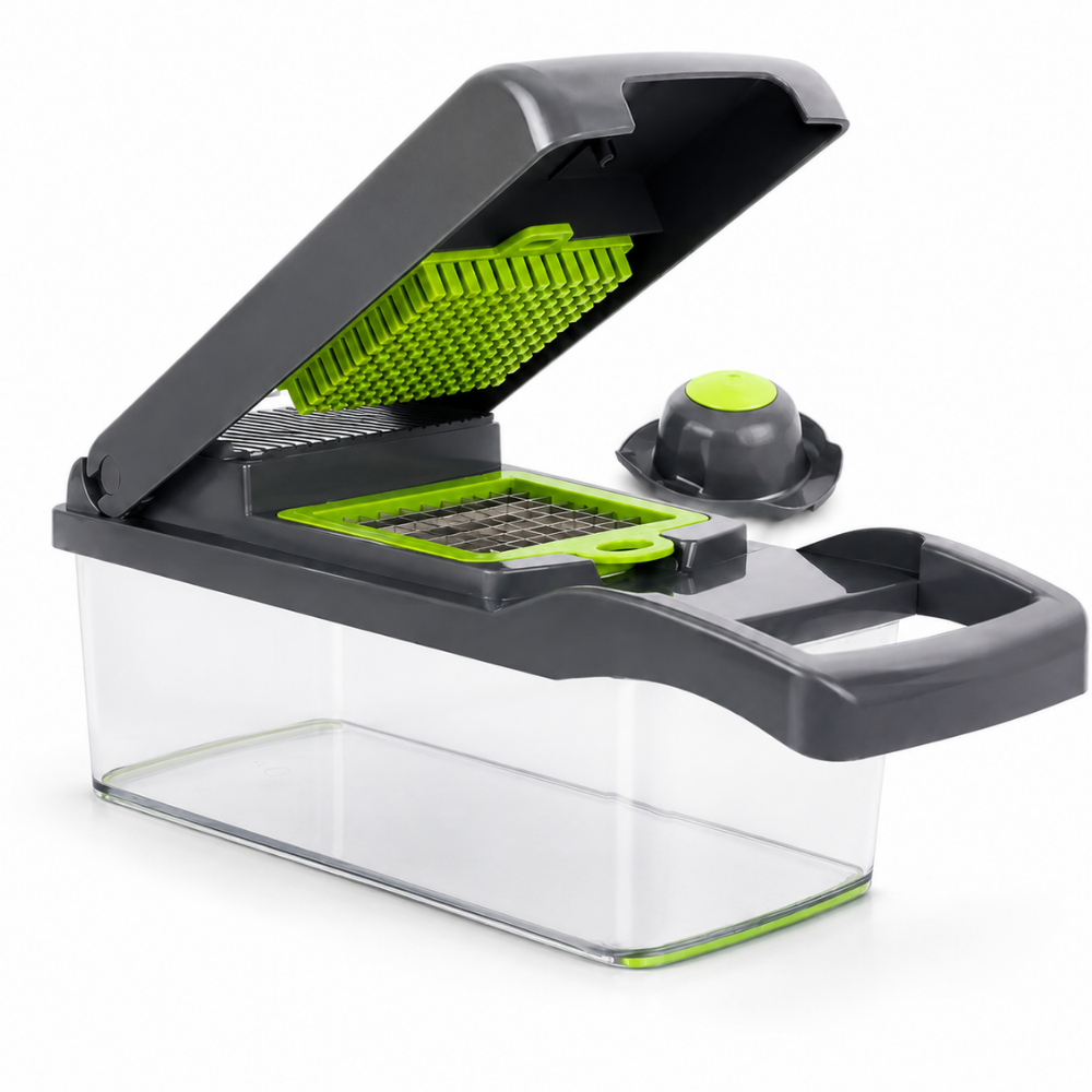 7-in-1 Vegetable Chopper – Manual Food Slicer & Dicer with Container