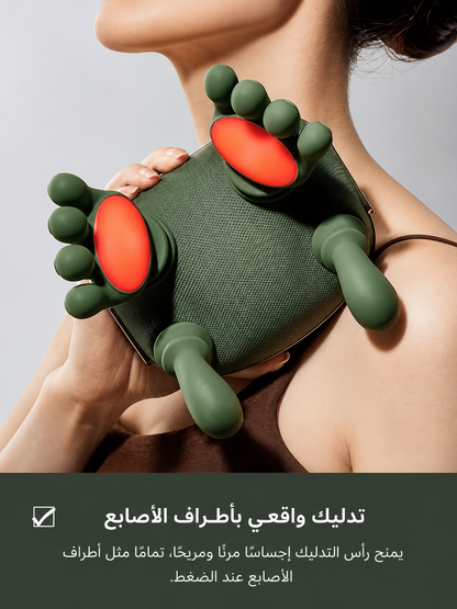 جهاز تدليك لاسلكي للرقبة والكتفين مع خاصية التسخين، وسادة تدليك "شياتسو" رباعية الأبعاد (4D) للأنسجة العميقة، 3 مستويات تدليك قابلة للتعديل للرقبة والكتفين والظهر والعضلات شبه المنحرفة والساقين، جهاز قابل لإعادة الشحن لتخفيف الألم، لون أخضر داكن.