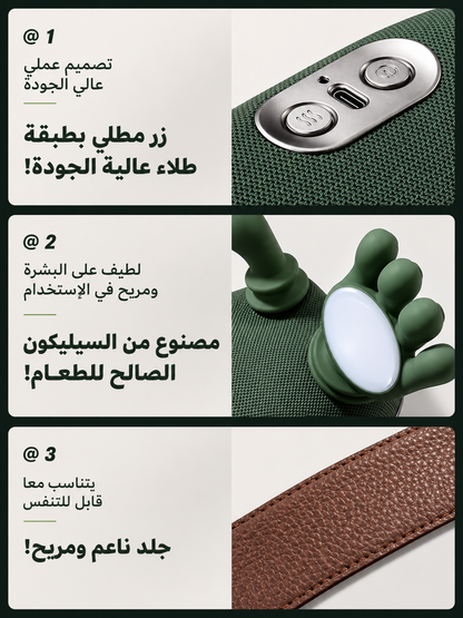 جهاز تدليك لاسلكي للرقبة والكتفين مع خاصية التسخين، وسادة تدليك "شياتسو" رباعية الأبعاد (4D) للأنسجة العميقة، 3 مستويات تدليك قابلة للتعديل للرقبة والكتفين والظهر والعضلات شبه المنحرفة والساقين، جهاز قابل لإعادة الشحن لتخفيف الألم، لون أخضر داكن.